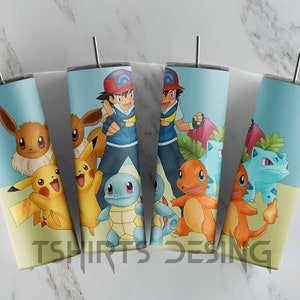 Pokemon Tumbler Pokemon design Descarga digital de Tumbler / Cartoon 20 oz Tumbler PNG / Tumbler Wrap Download / Plantilla Sublimación