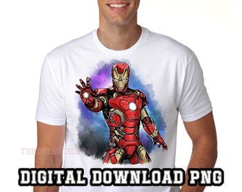 Iron Man PNG Datei für Sublimation Superheld Clipart Charakter Movie Avengers png für Shirt Design Hand gezeichnet Digitale Kunst download