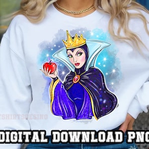 Evil Queen Reina Grimhilde 1PNG files Sublimation Princess Design Hand Drawn for Shirt  Cartoon character clipart Digital Instant download