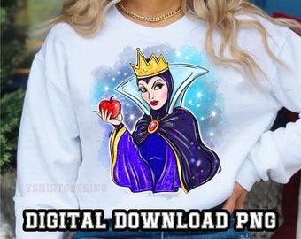 Evil Queen Reina Grimhilde 1PNG files Sublimation Princess Design Hand Drawn for Shirt  Cartoon character clipart Digital Instant download