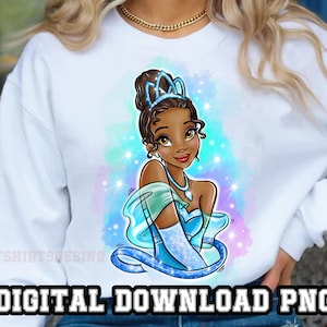 Princess Tiana Frog 1PNG files Sublimation Princess Design Hand Drawn for Shirt Cup Cartoon character clipart Digital Instant download