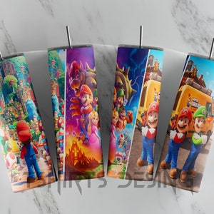 Super Mario New Tumbler Wrap Bundle, 20oz Skinny Tumbler Png, Mario Tumbler, 20oz Skinny Straight, Cartoon Tumbler Sublimation Design
