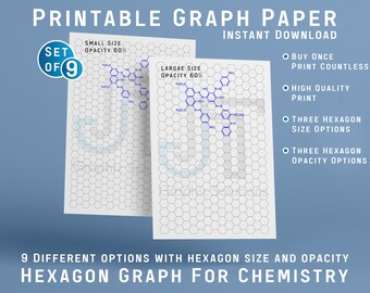hexagon grid paper etsy