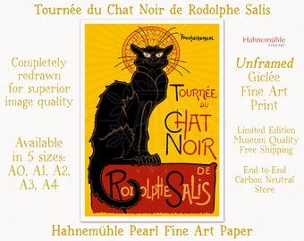 Black Cat Chat Noir Giclée Print | Certificated Limited Edition | Remastered Art Print | Hahnemüle Fine Art | Vintage Style Print