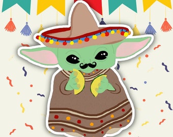 El Grogu Taco Fiesta | Star Wars Sticker