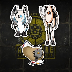 GLaDOS, ATLAS and P-body | Portal Stickers, Aperture Labs