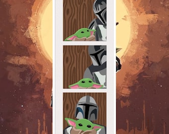 Grogu and Mandolorian Photo Booth | Star Wars Stickers