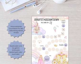 Personalized Birthday Countdown for Kids | Days Until Birthday | Printable Birthday Countdown | Kids Birthday Decorations | Download