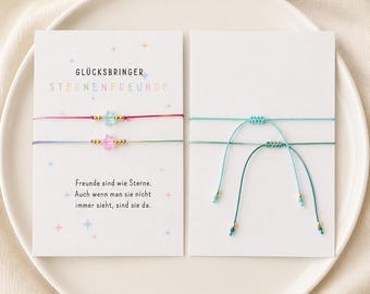 Stern Freundschaftsarmband für Kinder | Glücksbringer Armband mit Stern | Geschenk für beste Freundin | Verstellbares Kinderarmband