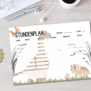 Dinosaur Timetable Printable | Elementary School | DIN A4 Format | Digital Download