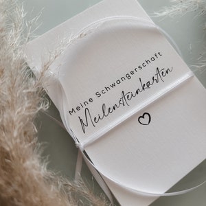 Meilensteinkarten Schwangerschaft | Leinenpapier | 32 Karten | inkl. Box