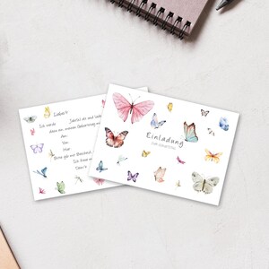 Convites borboleta aniversário infantil 5x/10x | Convite para crianças | Convite Borboletas | A6