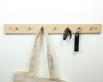 Ash wood coat rack | Hook strip