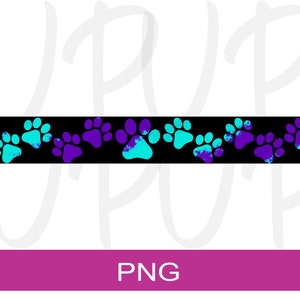 Archivo digital para collar con huella de pata de perro / Collar para perro / Sublimación