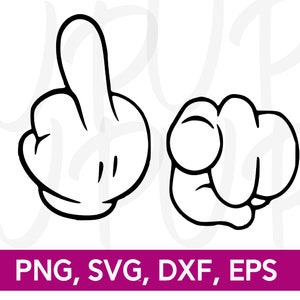 Mickey Giving The Middle Finger | Digital Design | SVG PNG DXF