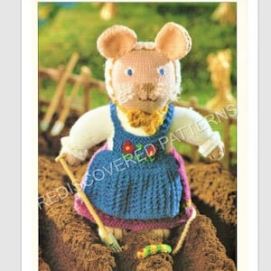 Vintage Mouse Knitting Pattern, Maggie Mouse, Kids Toy, PDF Instant Download, Almost Free