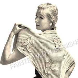 Vintage Butterfly Shawl, Ladies Shawl, Women&#39;s Shawl, Shawl, Crochet Pattern, PDF Instant Download, Almost Free