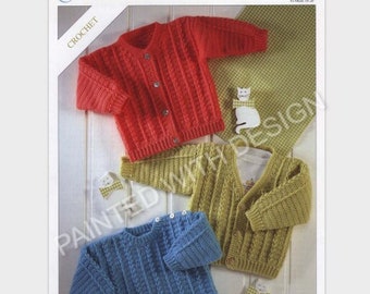 Baby, Toddler, Child's Cardigan, Sweater, And Jumper Crochet Pattern PDF Instant Download, Almost Free