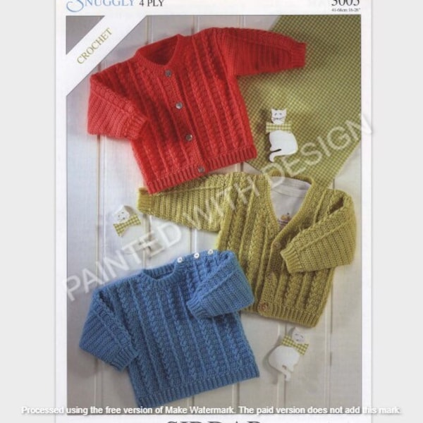 Baby, Toddler, Child's Cardigan, Sweater, And Jumper Crochet Pattern PDF Instant Download, Almost Free