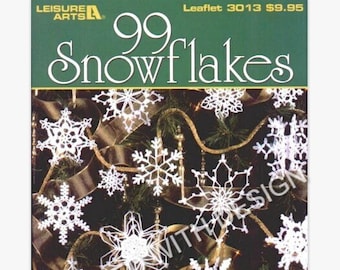 Vintage 99 Snowflakes, Crochet Patterns, Christmas, Xmas, Holiday, Tree Decorations, Trimming, Ornaments, PDF Instant Download, Almost Free