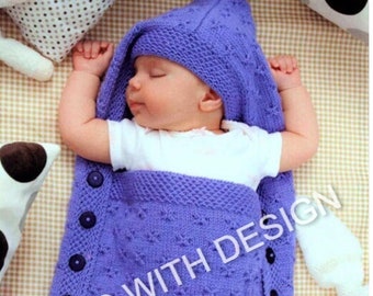 Baby Cocoon Knitting Pattern, Baby Sleeping Bag, Baby Blanket, PDF Instant Download, Almost Free