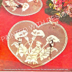 Calla Lily Hearts And Flowers In Shadow Filet Doily Pattern, Table Doily, Crochet Doily Crochet Pattern, PDF Instant Download, Almost Free