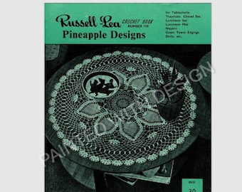 Russell Lea Doilies, Full Pattern Book No. 110, Traymats, Luncheon Sets, Crochet Pattern, Napkins, Edging, PDF Instant Download, Almost Free