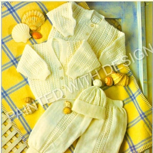 Babyvesten, broek en muts, vest met ronde hals en V-hals, inclusief te vroeg geboren maten, breipatroon, pdf-bestand direct downloaden, bijna gratis