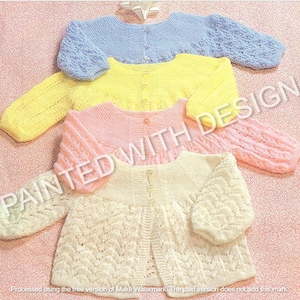 Baby Matinee Coats, 4 Pattern Styles, Baby Cardigans Knitting Pattern, PDF Instant Download, Almost Free