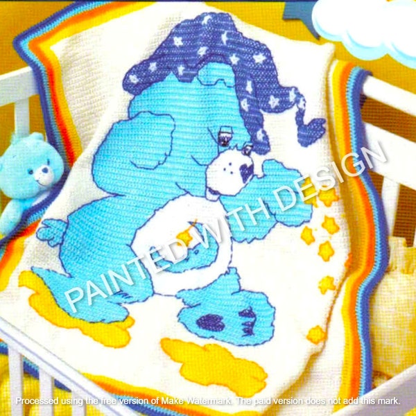 Care Bears Crochet And Cross Stitch 6 Blankets, Afghans Patterns Care Bears, Childs, Baby Blankets, PDF Instant Download, Almost Free