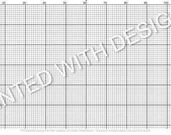 Afdrukbaar kruissteek-ruitjespapier, A3- of (11X17)-formaat, 10 - 22 tellen millimeterpapier, PDF direct downloaden, bijna gratis