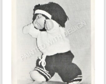 Cabbage Patch Doll Clothes, Sweat Suit And Headband For Boy And Girl Knitting Pattern, Jogger, PDF Instant Download, Almost Free