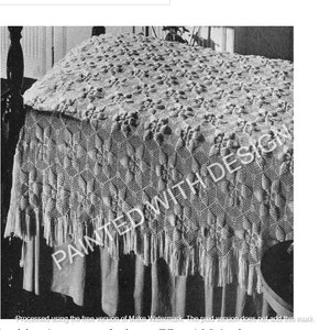 Couvre-lit vintage ananas et pop-corn, couverture, couvre-lit, motif au crochet, téléchargement immédiat au format PDF, presque gratuit