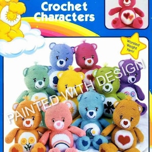 Care Bears Crochet Pattern, 10 Care Bears, Pattern Book, 14 Inches Tall, Stuffie, Childs Toy, PDF Instant Download Almost Free