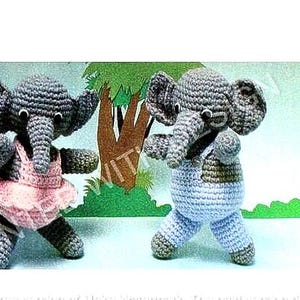 Padrão de crochê vintage para elefante de pelúcia, menino e menina, circo, bichinho de pelúcia, download instantâneo em PDF, quase grátis