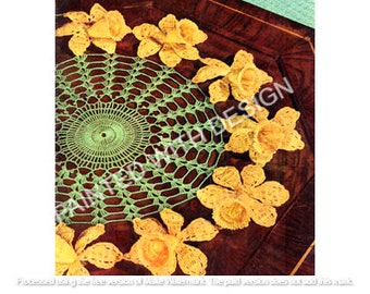 Daffodil Doily Pattern, Table Doily, Crochet Doily, Vintage Crochet Pattern, PDF Instant Download, Almost Free