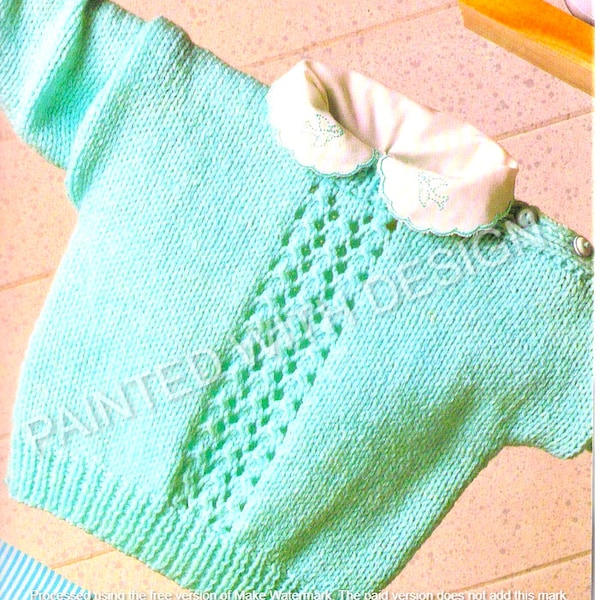 Baby Sweater, Baby Jumper, Pullover, Knitting Pattern, PDF Instant Download, Almost Free