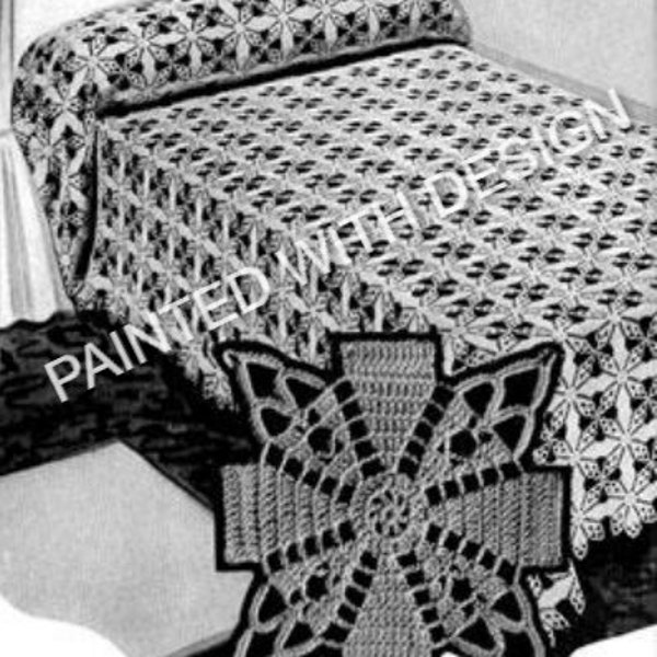 Vintage Jenny Lind Bedspread, Blanket, Bedcover, Crochet Pattern, PDF Instant Download, Almost Free