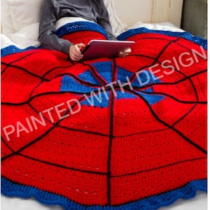 Spider Web Throw, Afghan, Blanket, Bedspread, Crochet Pattern, Spiderman Throw, PDF Instant Download, Almost Free