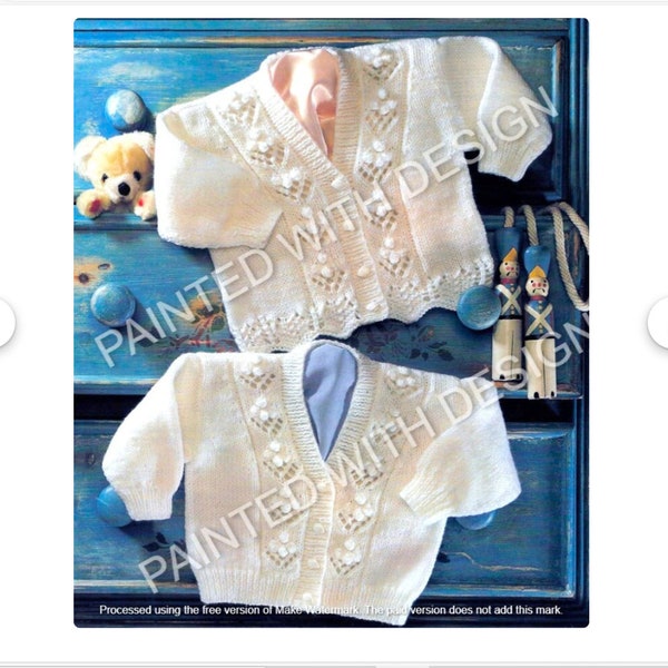 Baby Lacy Panel Cardigans, Baby Lacy Sweaters, Knitting Patterns, PDF Instant Download, Almost Free