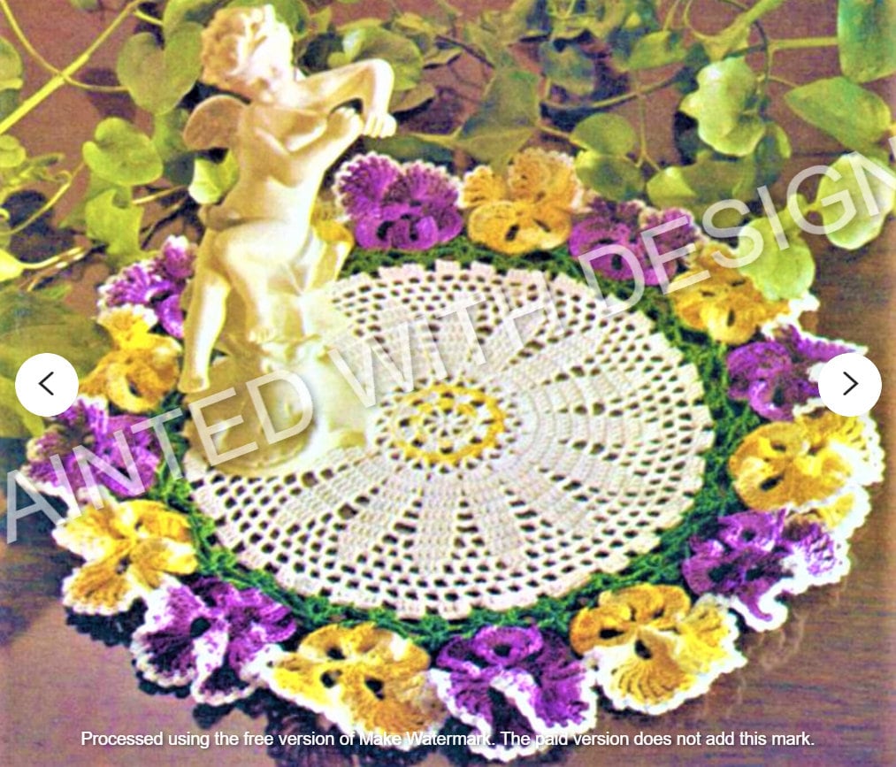 30 Pansy Crochet Patterns for Flowers, Decor, and Wearable Details 30 Pansy Doily Vintage Crochet Pattern