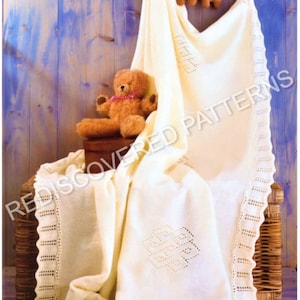 Baby Shawl Motifs Blanket, Baby Shower Gift, Heirloom, Handmade Baby Blanket, Knitting Pattern, PDF Instant Download, Almost Free
