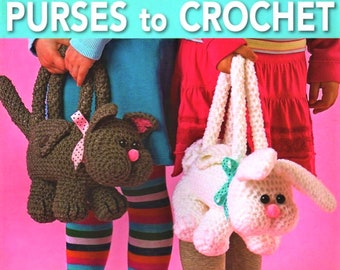 Cute Critter Purses Crochet Pattern, Children's Purse, Kids Purse, Children's Bag PDF Instant Download, Almost Free
