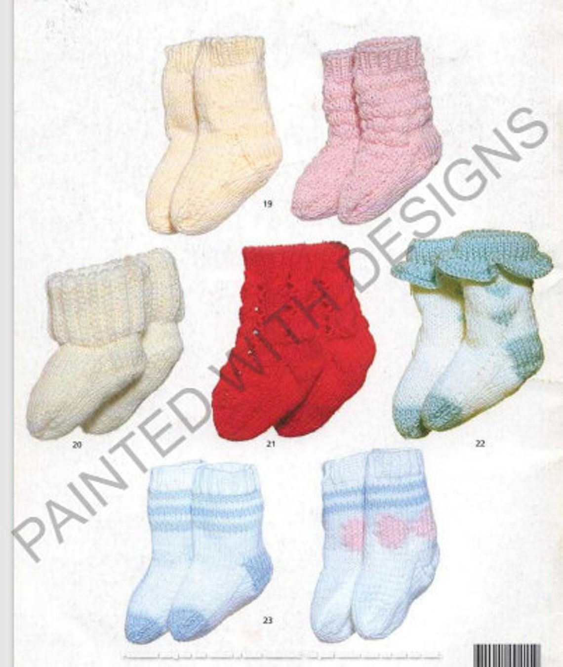 23 Styles of Baby Booties, Bootees and Slippers, Pattern Book, Both ...