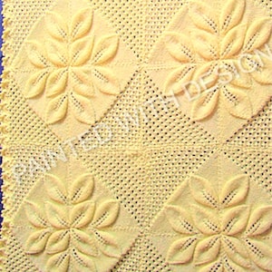 Funda para cochecito de bebé, cuna, chal, manta, cubrecama, patrón de tejido para bautizo, baby shower, motivo de hojas, descarga en PDF, casi gratis