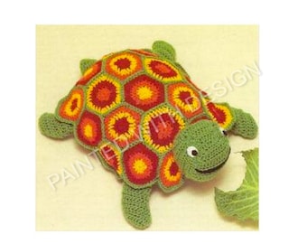 Vintage Turtle Crochet Pattern, Kids Toy, Tortoise, Boy Or Girl Toy, 1970's Crochet Pattern, PDF Instant Download, Almost Free