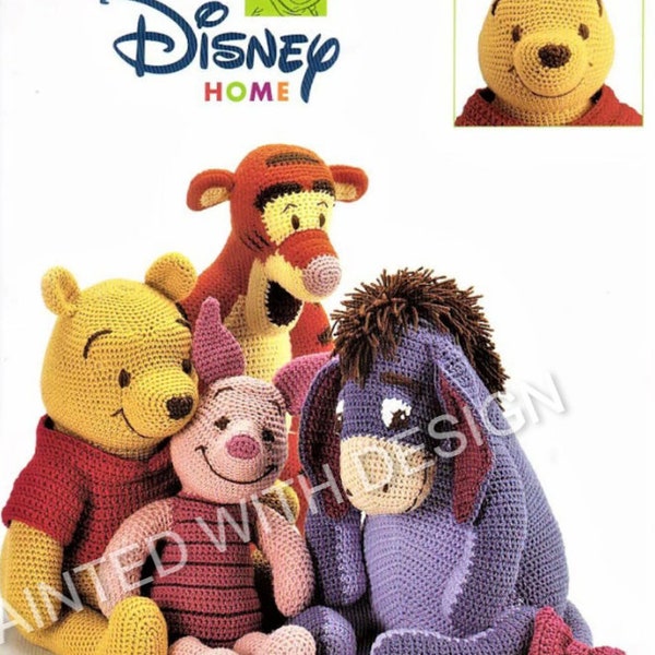 Winnie The Pooh and Friends Piglet, Eeyore And Tigger Vintage Crochet Pattern Book, Child's Toy,  Stuffy, PDF Instant Download Almost Free