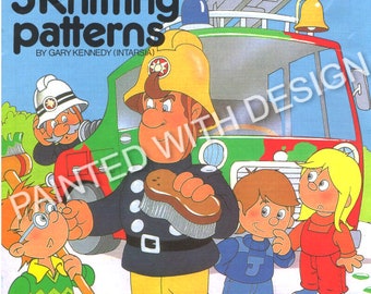 Fireman Sam, 5 Characters Sweater, Jumper, Knitting Pattern, Adult And Children's Sizes, PDF Instant Download, Almost Free