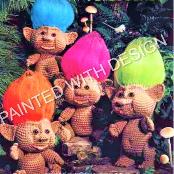 Vintage Gnomes and Outfits Crochet Pattern, Stuffie, Kids Toy, Trolls Clothes, PDF Instant Download, Almost Free