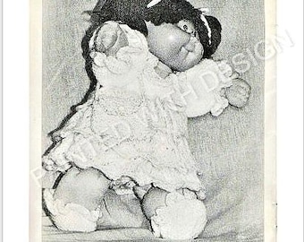 Cabbage Patch Poppenkleding, jurk, broek met stroken, schoenen en schoudertas breipatroon, pdf directe download, bijna gratis